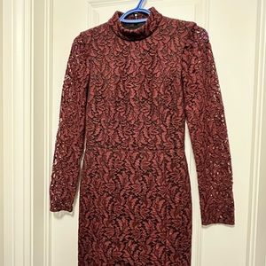 Judith & Charles red lace dress